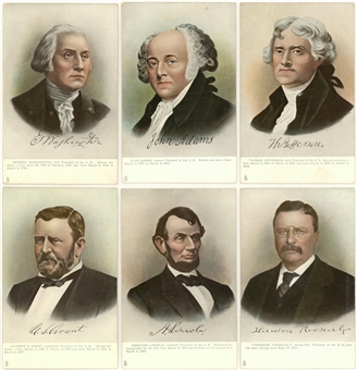 Circa 1906 PC472-1 Raphael Tuck and Sons "Presidents of the U.S." Postcards Complete Set (25)